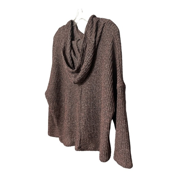 Jolie Cropped Drop Shoulder Purple Knit Sweater w/Hood Woman’s Plus-size 2X - Picture 4 of 7